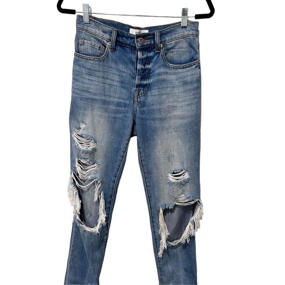 Pistola Button Closure Ripped Distressed Five Pocket Design Jeans Blue Size 25 - Picture 2 of 14